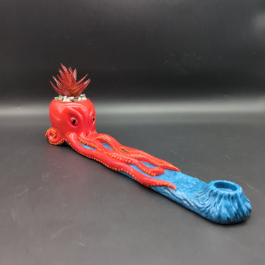 Fujima Octopus Incense Burner w/ Faux Plant | 12.5